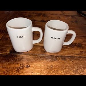 Rae Dunn Boutique mugs relax and breathe OG VHTF